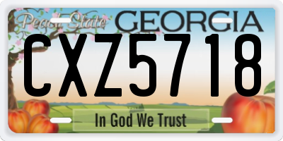 GA license plate CXZ5718
