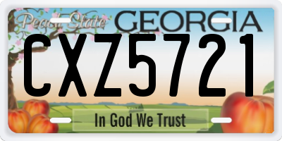 GA license plate CXZ5721