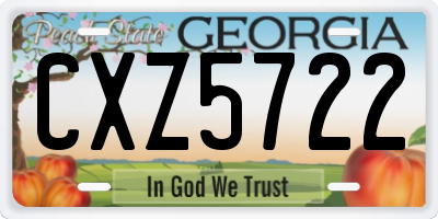 GA license plate CXZ5722
