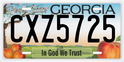 GA license plate CXZ5725