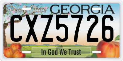 GA license plate CXZ5726