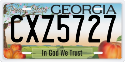 GA license plate CXZ5727