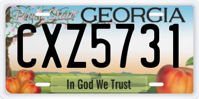 GA license plate CXZ5731