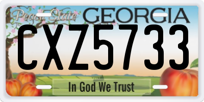 GA license plate CXZ5733