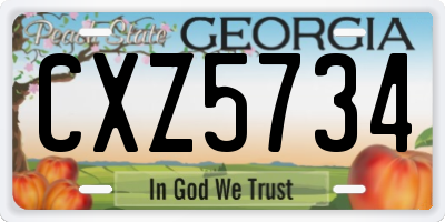 GA license plate CXZ5734