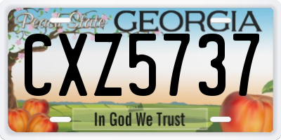 GA license plate CXZ5737