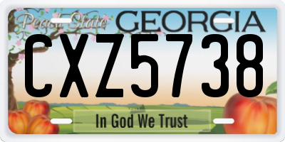GA license plate CXZ5738