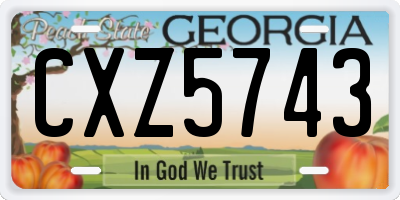 GA license plate CXZ5743