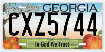 GA license plate CXZ5744