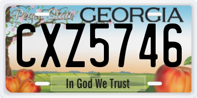 GA license plate CXZ5746