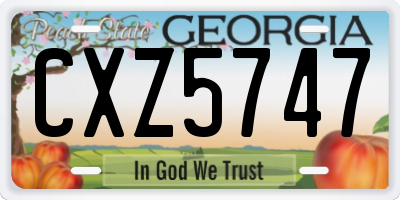 GA license plate CXZ5747