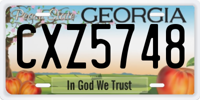 GA license plate CXZ5748