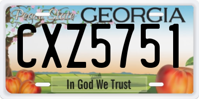 GA license plate CXZ5751