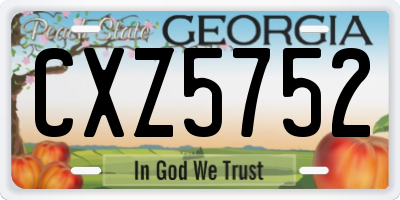 GA license plate CXZ5752