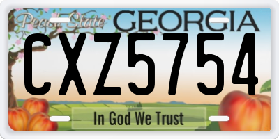 GA license plate CXZ5754