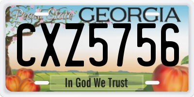 GA license plate CXZ5756