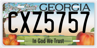 GA license plate CXZ5757