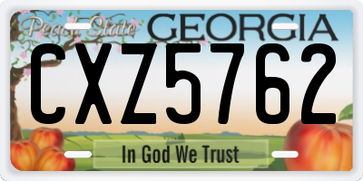 GA license plate CXZ5762