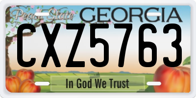 GA license plate CXZ5763