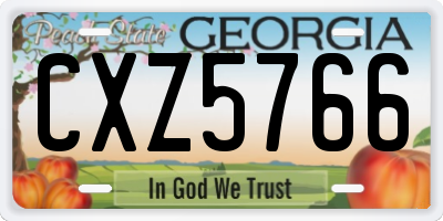 GA license plate CXZ5766