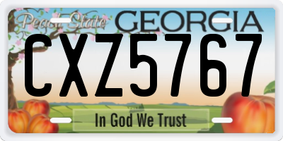 GA license plate CXZ5767