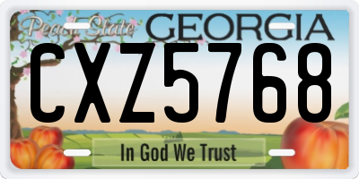 GA license plate CXZ5768
