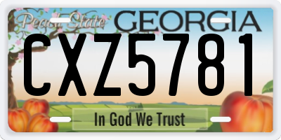 GA license plate CXZ5781