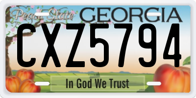 GA license plate CXZ5794