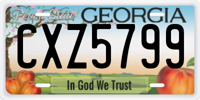 GA license plate CXZ5799