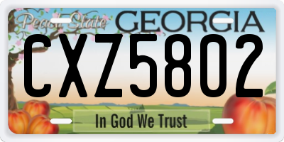 GA license plate CXZ5802