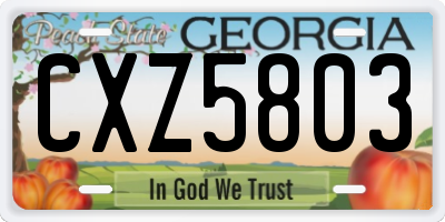 GA license plate CXZ5803