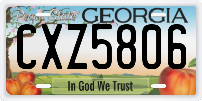 GA license plate CXZ5806
