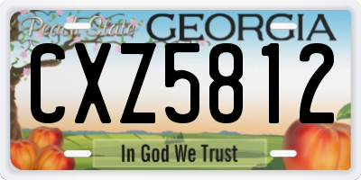 GA license plate CXZ5812