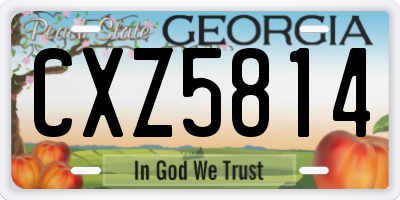 GA license plate CXZ5814