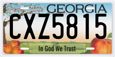 GA license plate CXZ5815