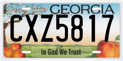GA license plate CXZ5817