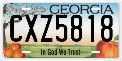 GA license plate CXZ5818