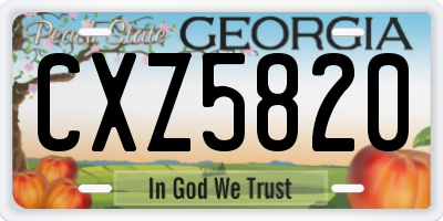 GA license plate CXZ5820