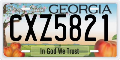 GA license plate CXZ5821