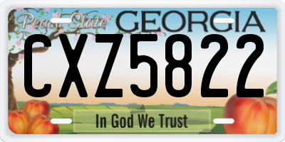 GA license plate CXZ5822