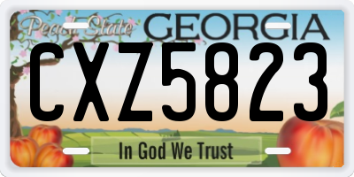 GA license plate CXZ5823
