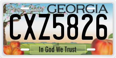 GA license plate CXZ5826