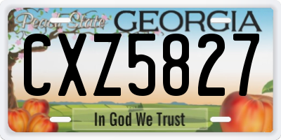GA license plate CXZ5827