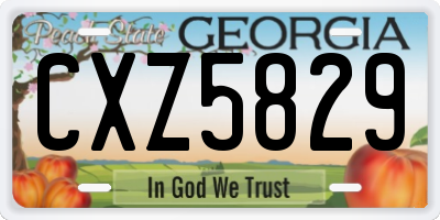 GA license plate CXZ5829