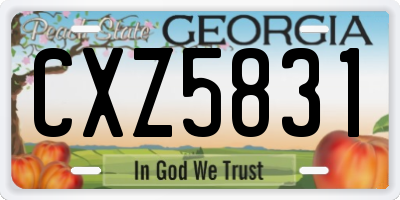GA license plate CXZ5831