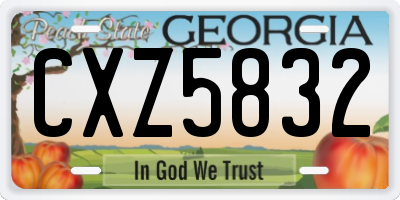 GA license plate CXZ5832