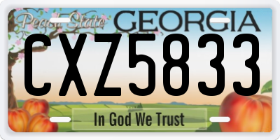 GA license plate CXZ5833