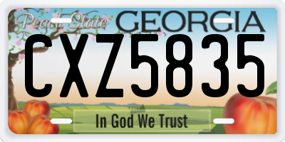 GA license plate CXZ5835
