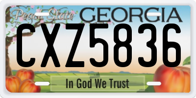 GA license plate CXZ5836