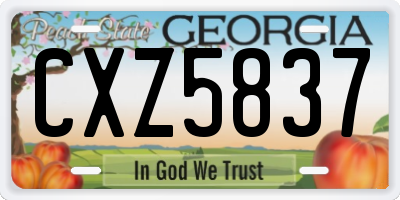 GA license plate CXZ5837